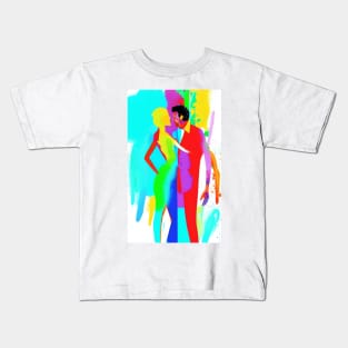 Funky Sexy Colorful Hippie Popculture Couple Kids T-Shirt